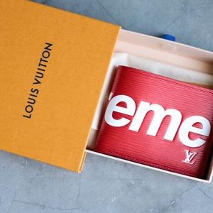 Red Louis-supreme wallet